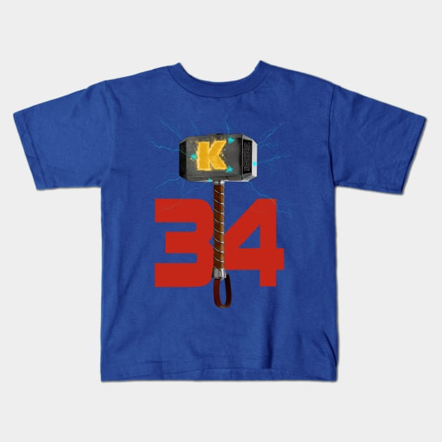 Syndergaard's Hammer (w/ Blue K) Kids T-Shirt by enfuego360